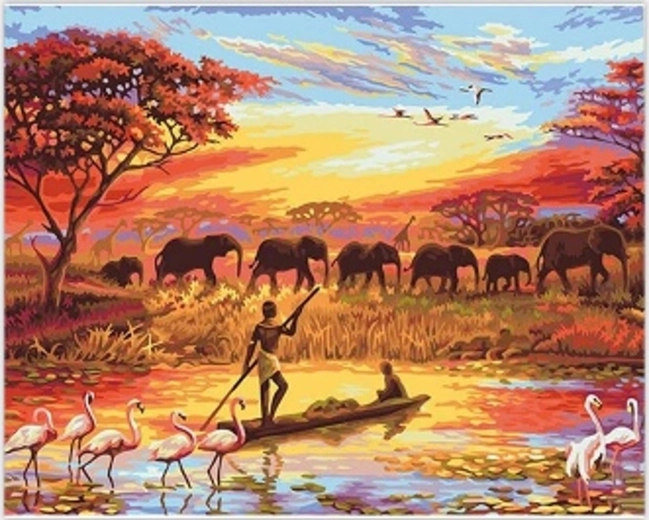 Norimpex peinture par numéros Savane africaine 40 × 50 cm