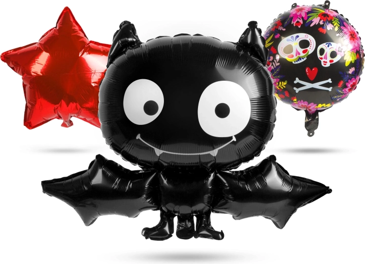 Set de ballons en aluminium d’Halloween en forme de chauve-souris – 5 pièces