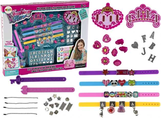 Kit créatif DIY pour fabriquer des bracelets avec breloques et lettres