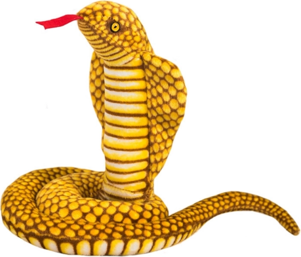 Serpent en peluche cobra royal jaune 100 cm