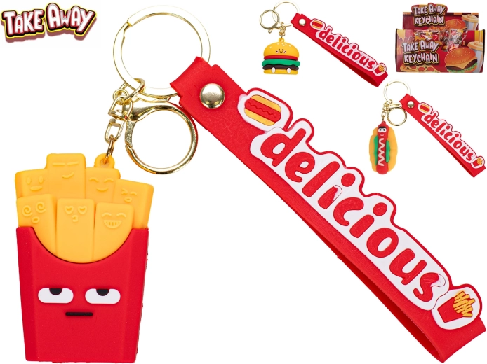 Porte-clés fast-food à emporter (4–7 cm)