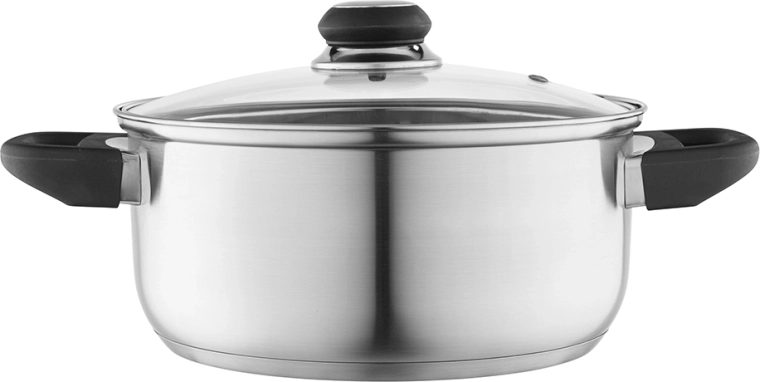 Faitout en acier inoxydable Altom Design Emilio 3,2 l / 22 cm avec couvercle en verre