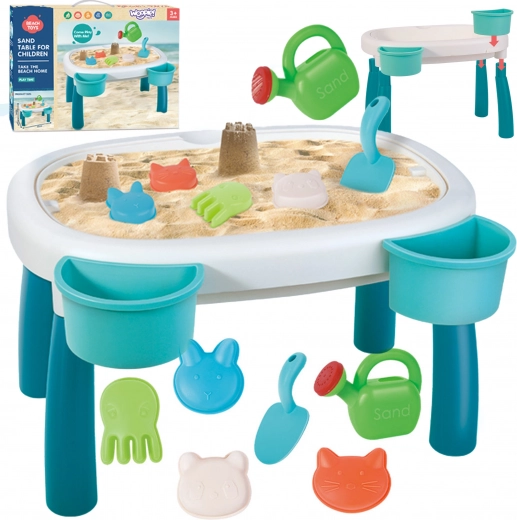 Woopie table 2‑en‑1 pour l’eau et le sable, 7 pièces