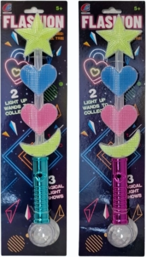 Baguette magique lumineuse multicolore avec embouts interchangeables - 1 pièce