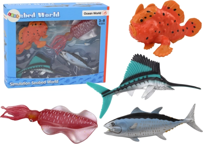 Set d’animaux marins Poissons de l’océan Pieuvre 4 pièces