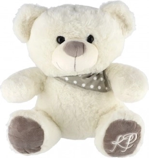 Ours en peluche avec foulard 35 cm – blanc
