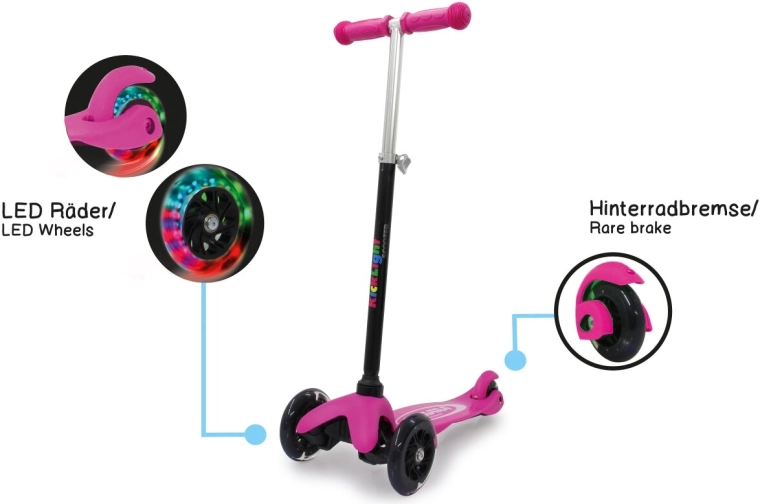 Trottinette enfant JAMARA KickLight rose