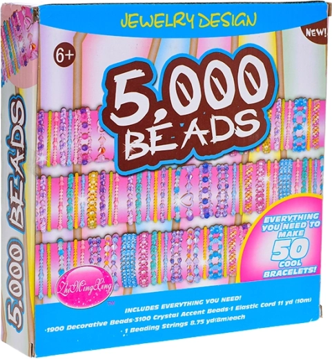 Grande boîte créative de perles en plastique pour enfants – 5000 pcs avec accessoires