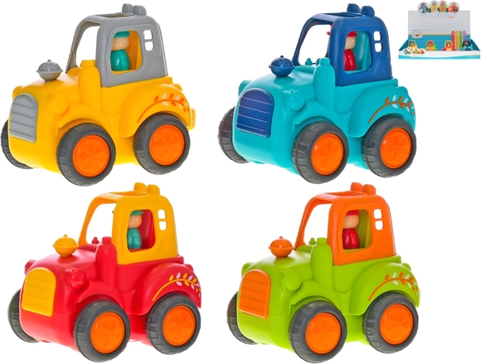 Tracteur à inertie 10 cm avec figurine de conducteur de tracteur
