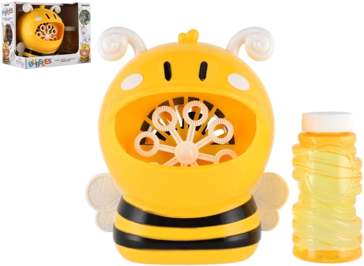 Machine à bulles automatique en forme d’abeille, à piles, avec recharge