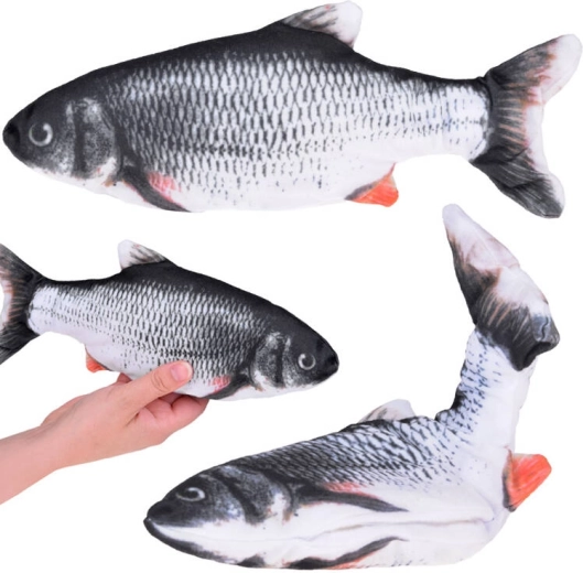 Poisson en peluche interactif à queue mobile, USB, 25 cm