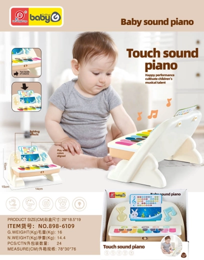 Piano tactile coloré avec support