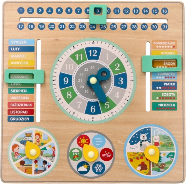 Calendrier éducatif en bois - tableau pour enfants