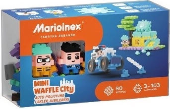Jeu de construction Waffle Mini - Voiture de police et Bijouterie