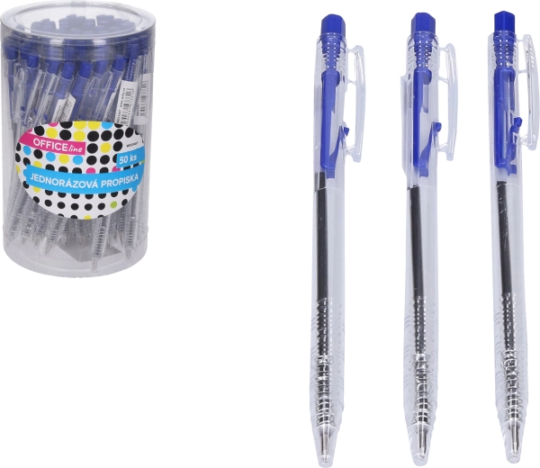 Stylo bille bleu jetable – lot de 50 pièces
