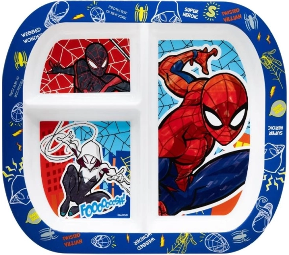 Assiette compartimentée en plastique Spiderman