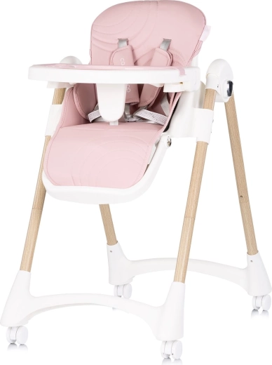 Chaise haute Chipolino Candy Shop rose poudré