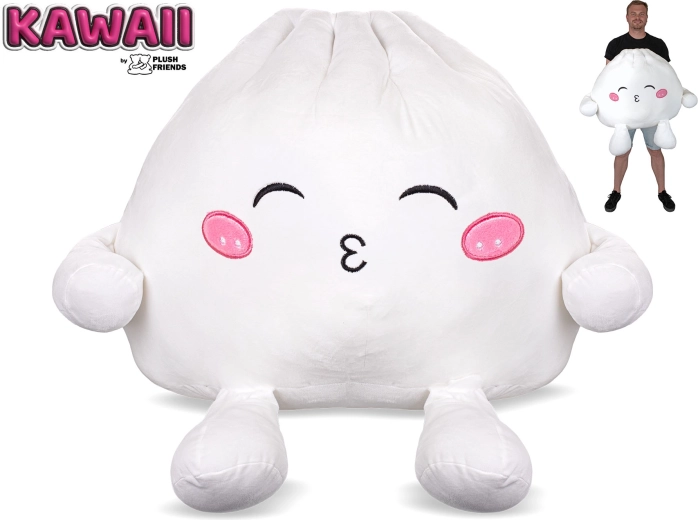 Plush Friends Kawaii peluche knedlíček bao avec une moue boudeuse 60 cm
