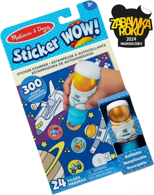 Sticker Wow set créatif avec tampon et autocollants – astronaute