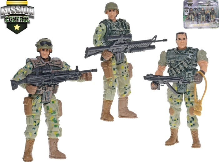 Set de soldats Mission Control 10 cm – 3 figurines avec armes