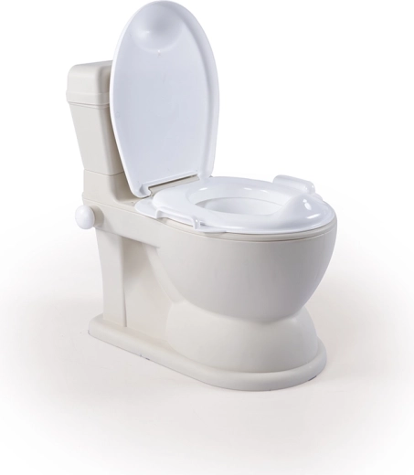 Toilette pour enfant XL beige avec effets et espace de rangement