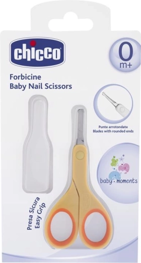 Ciseaux à ongles Chicco à bouts ronds, orange