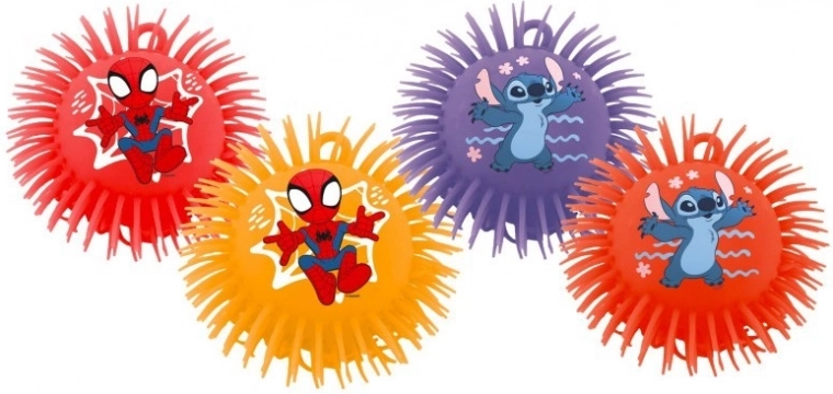 Balle en caoutchouc duveteuse 230 mm – SPIDEY et STITCH (motifs assortis)
