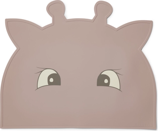 Set de table en silicone NuuRoo Albert giraffe woodrose