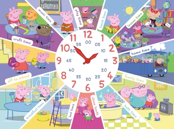 Puzzle avec horloge PEPPA PIG XL 60 pièces