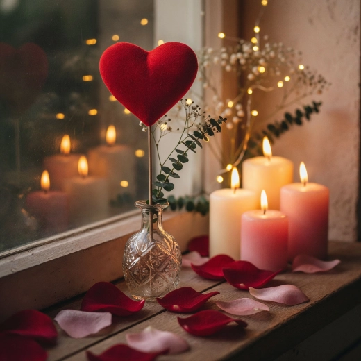 Décoration à piquer en forme de cœur