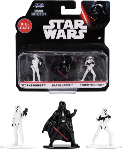Set de 3 figurines STAR WARS : Dark Vador et 2× Stormtrooper – Jada Toys Nano Metalfigs