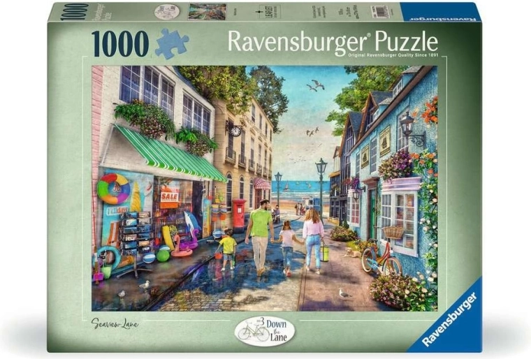 Puzzle Ravensburger Down the Lane n° 3 : Ruelle en bord de mer – 1000 pièces