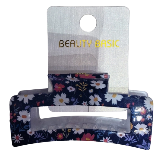 PINK pince à cheveux élégante avec fleurs bleu foncé - 1 pièce