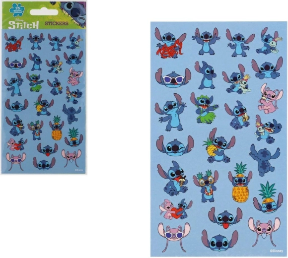 Autocollants réutilisables Lilo et Stitch bleus - 1 pièce