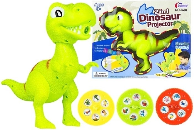 projecteur dinosaure 2‑en‑1 pour dessin avec diapositives et feutres
