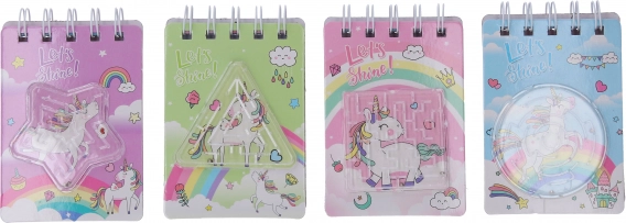 Bloc-notes 7x10 cm Licorne avec labyrinthe, 60 pages