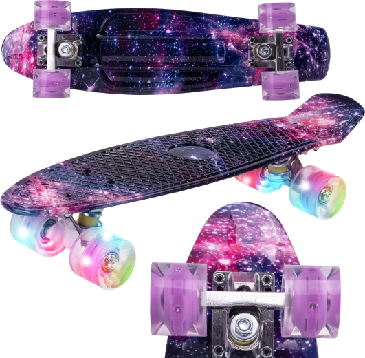 Penny board avec roues lumineuses Space