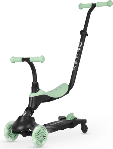 Qplay trottinette et porteur Sema Evo avec lumières LED, vert jade