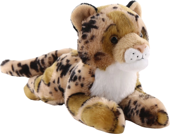 Léopard en peluche allongé 25 cm