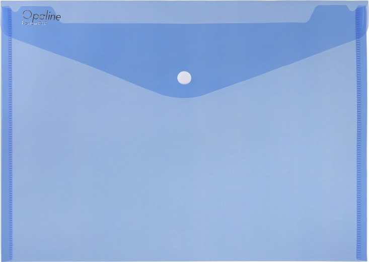 Pochette à bouton-pression A5 Opaline bleu, lot de 5 pièces