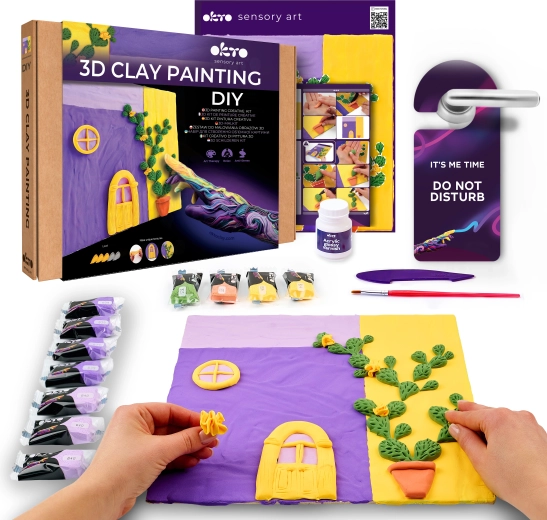 OKTO kit créatif pour peinture en pâte Lavande à midi 30 × 30 cm
