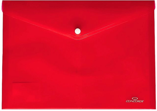 Chemises à bouton-pression A4 transparentes rouges CONCORDE