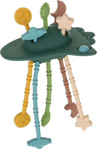 Jouet sensoriel en silicone Petite&Mars Crazy Rocket Misty Green 10m+