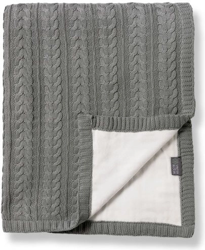 Couverture bébé réversible Vinter & Bloom Cotton Cuddly Misty Grey