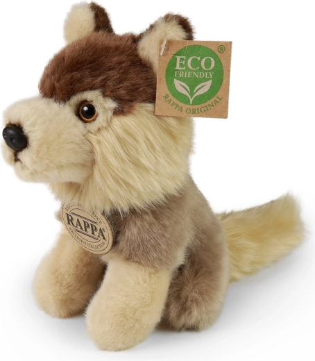 Loup en peluche assis 16 cm éco-responsable RAPPA