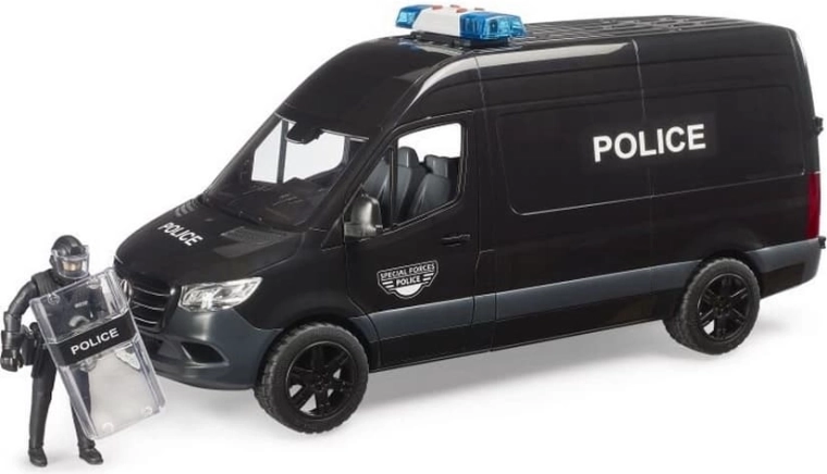Bruder fourgon de police Mercedes‑Benz Sprinter avec policier antiémeute