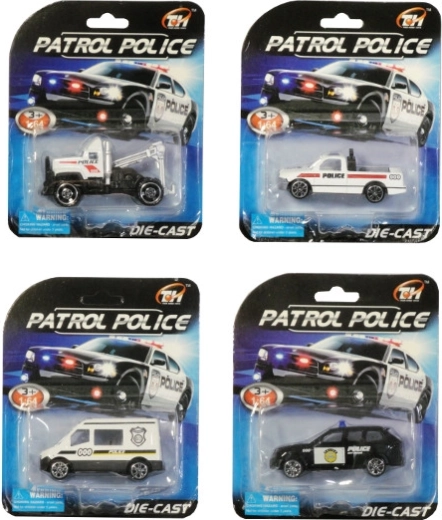 Petite voiture de police en métal et plastique