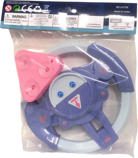 Volant sonore interactif pour enfants Adar avec ventouse bleu-blanc - 1 pièce