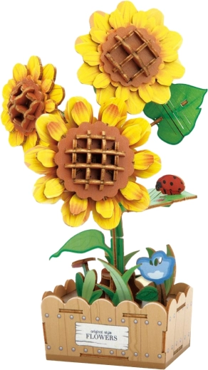 Maquette en bois 3D tournesol 21 cm - 1 pièce