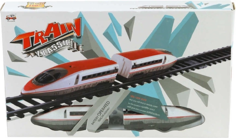 Train express en plastique à piles avec rails et accessoires – set
